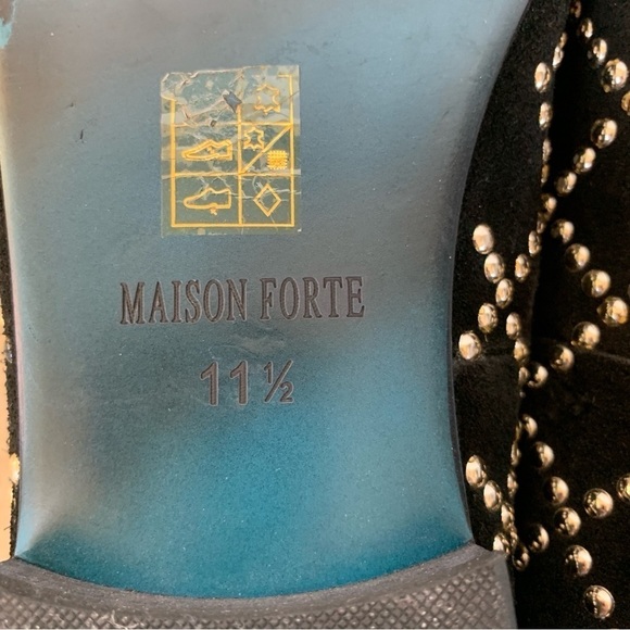 Maison Forte Black Studded Indio Loafers Size 11.5 - Picture 7 of 11